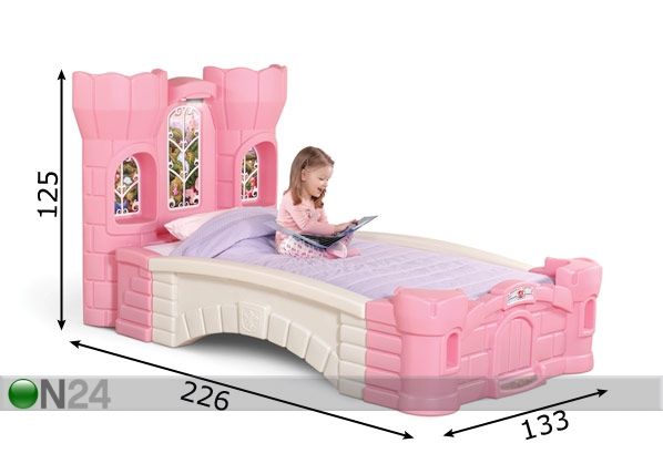 Prinsessasänky STEP2 PRINCESS PALACE mitat