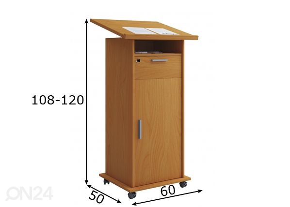 Puhujanpönttö Meeta mitat