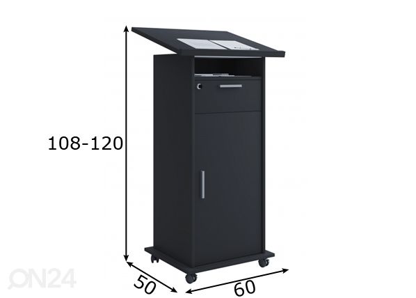 Puhujanpönttö Meeta mitat