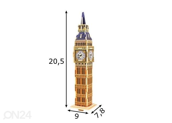 Puinen 3D palapeli BIG BEN mitat