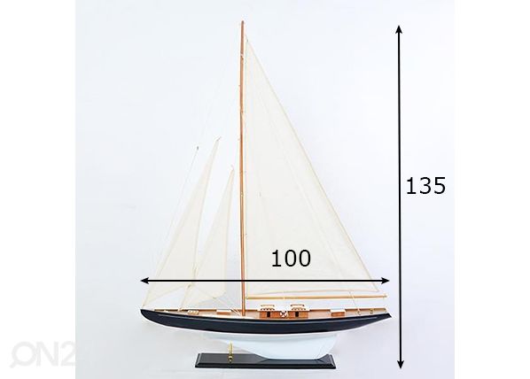 Puinen purjelaiva 990 mitat