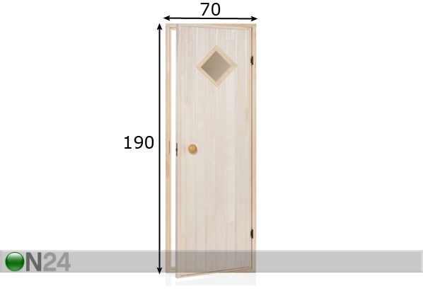 Puinen saunanovi BOX 70x190 cm mitat