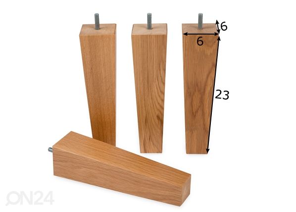 Puiset sängynjalat h23, 4 kpl mitat