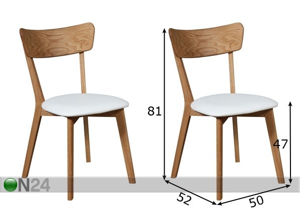 Puiset tuolit DIANA, 2 kpl mitat