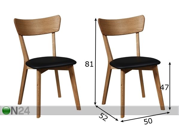 Puiset tuolit DIANA, 2 kpl mitat