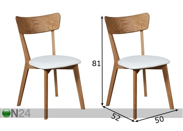 Puiset tuolit Diana, 2 kpl mitat