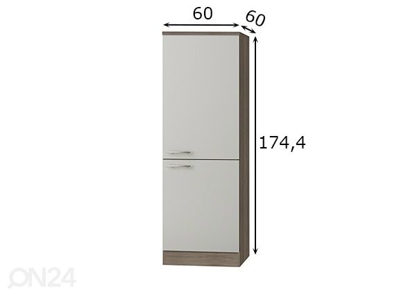 Puolikorkea keittiökaappi Arta 60 cm mitat