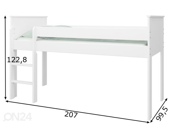 Puoliparvisänky Alba 613 90x200 cm mitat