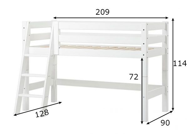Puoliparvisänky Luca Premium 90x200 cm mitat