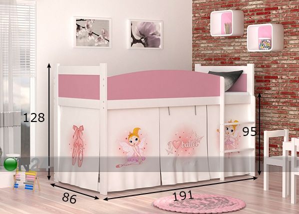 Puoliparvisänky + patja 80x184 cm mitat