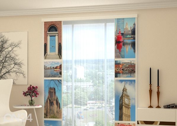 Puolipimentävä paneeliverho LLondon Attractions 80x240 cm