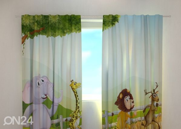 Puolipimentävä verho FUNNY ANIMALS 240x220 cm