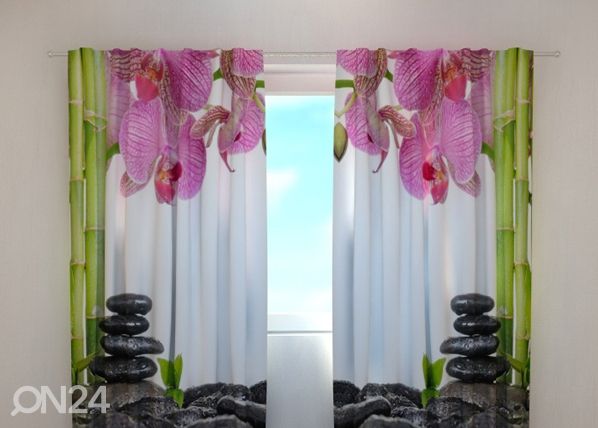 Puolipimentävä verho ORCHIDS AND BAMBOO 240x220 cm