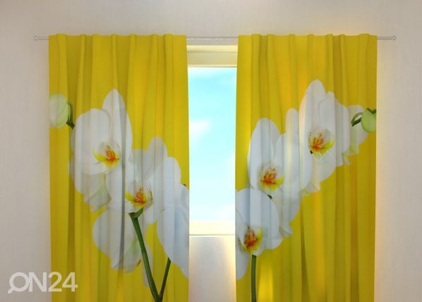 Puolipimentävä verho WHITE ORCHIDS 240x220 cm