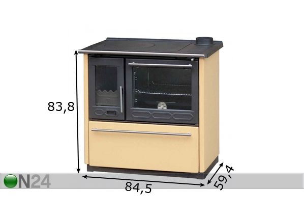 Puuhella 850, 8 kW mitat