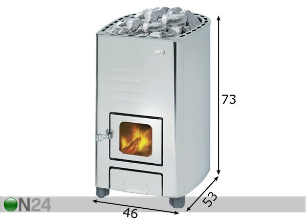 Puukiuas NARVI 12NM, ruostumaton 6-12 m3 mitat