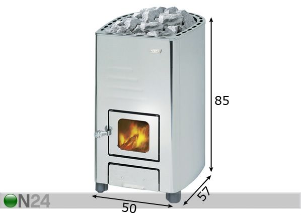Puukiuas NARVI 25NMR, ruostumaton 10-25 m3 mitat