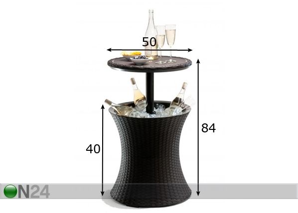 Puutarhabaari KETER COOL BAR RATTAN, ruskea mitat
