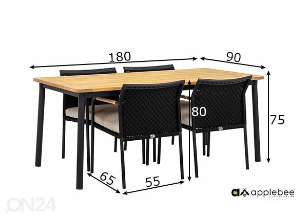 Puutarhakalusteet Elle Belt mitat