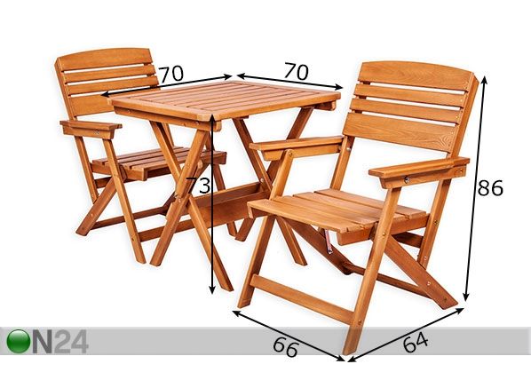 Puutarhakalusteet Heini 2 mitat