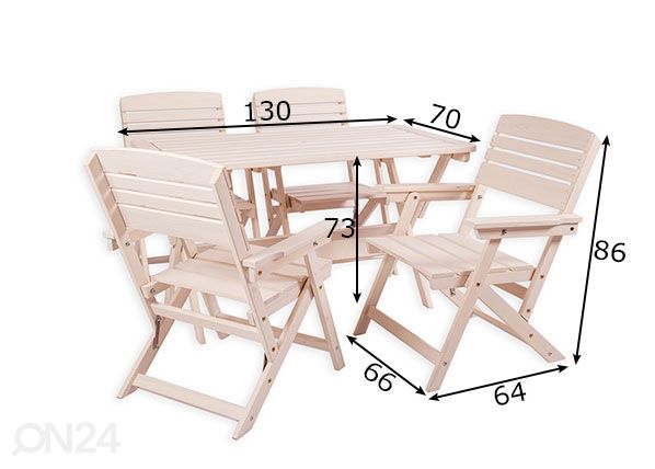 Puutarhakalusteet Heini 4 mitat