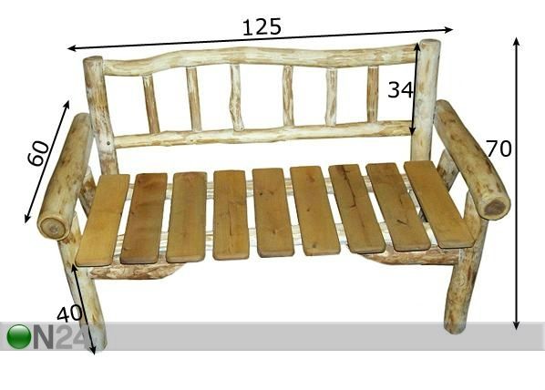 Puutarhapenkki mitat