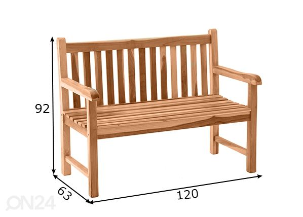 Puutarhapenkki mitat