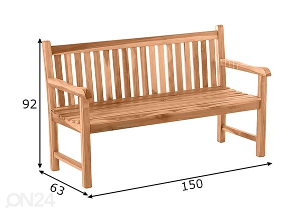 Puutarhapenkki mitat