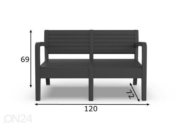 Puutarhapenkki mitat