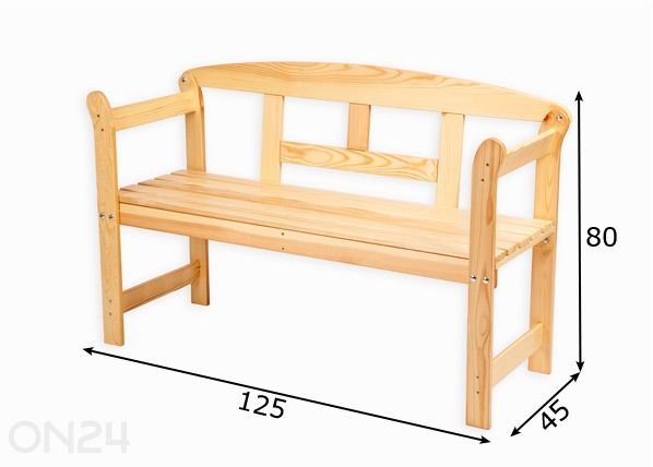 Puutarhapenkki Friiz mitat