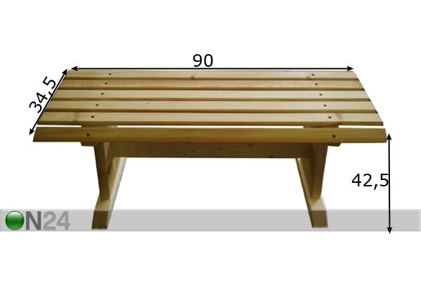 Puutarhapenkki mäntyä mitat