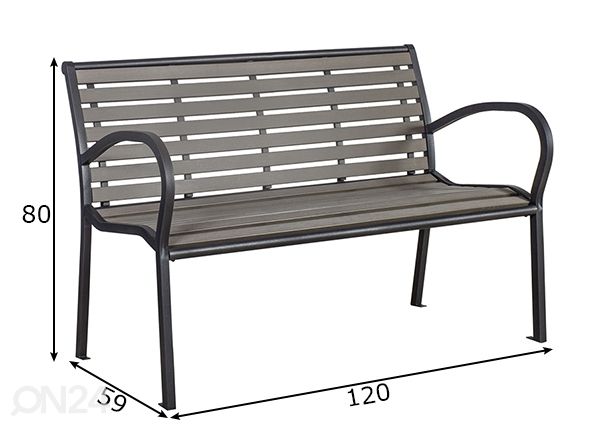 Puutarhapenkki Viola mitat