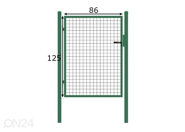 Puutarhaportti 1,25x0,86 m mitat