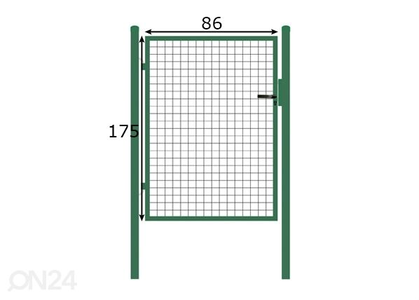 Puutarhaportti 1,75x0,86 m mitat