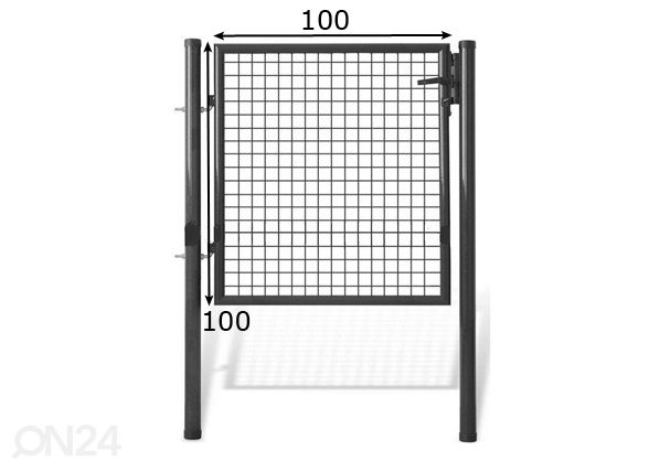 Puutarhaportti, harmaa 1x1 m mitat