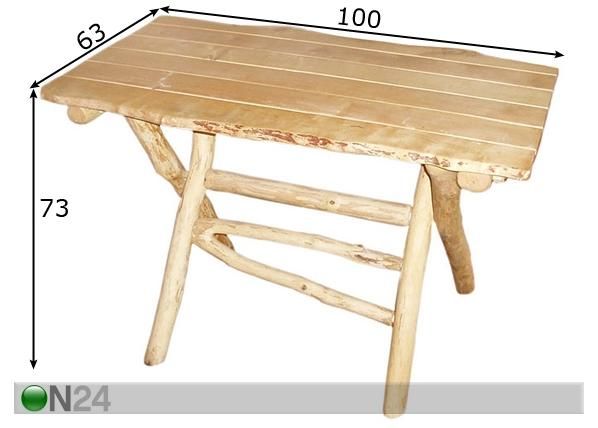 Puutarhapöytä mitat