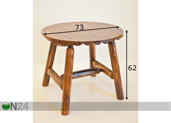 Puutarhapöytä Bonito Ø 73 cm mitat