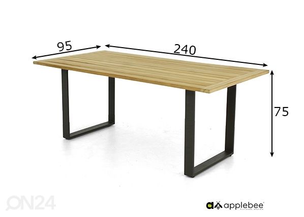 Puutarhapöytä Condor 240x95 cm mitat