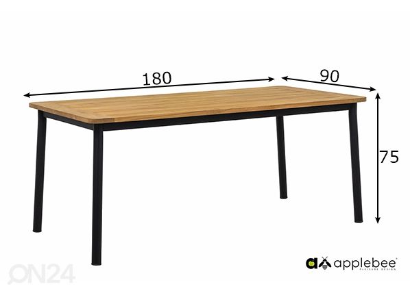 Puutarhapöytä Elle Belt 180x90 cm mitat