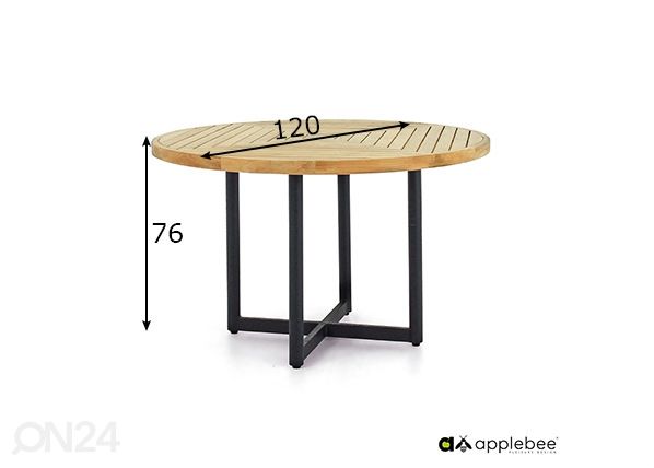 Puutarhapöytä Jakarta Ø 120 cm mitat