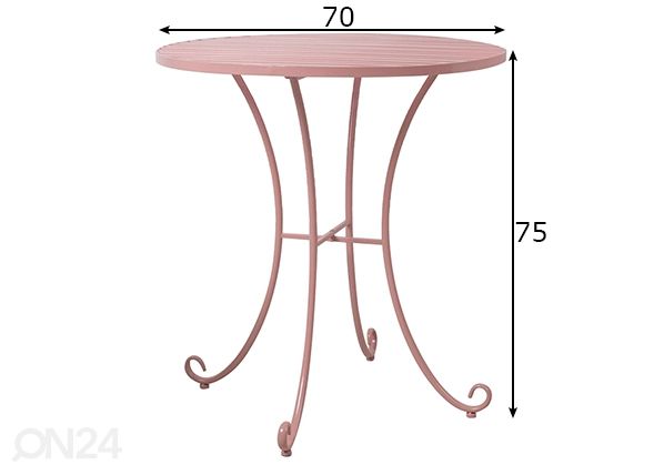 Puutarhapöytä Rosy Ø 70 cm mitat