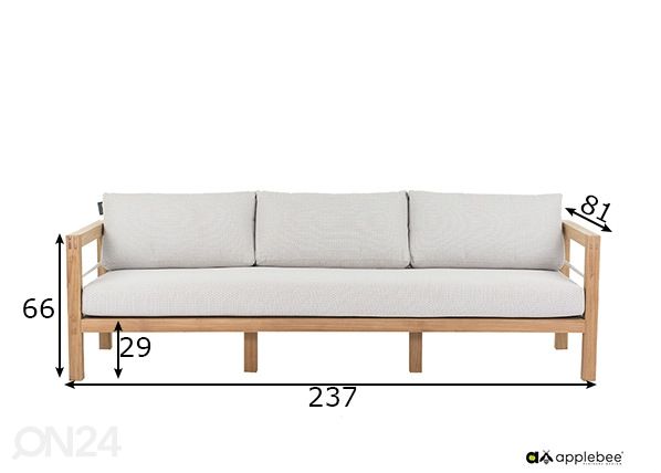 Puutarhasohva Frejus mitat