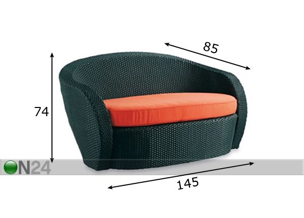Puutarhasohva LOTUS mitat