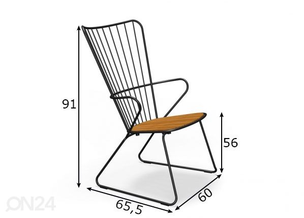 Puutarhatuoli Houe Paon Lounge mitat
