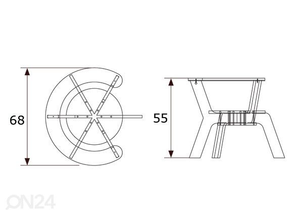 Puutarhatuoli Patio mitat