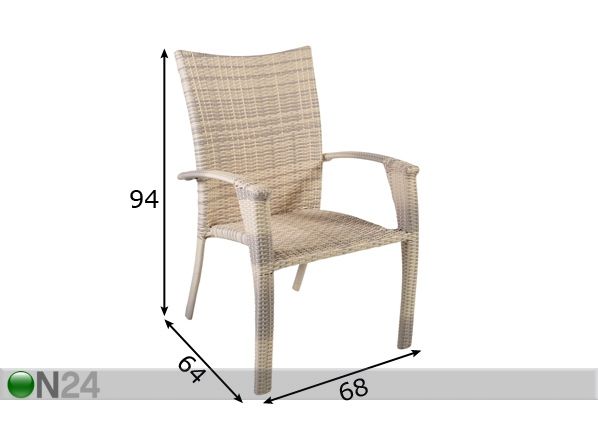 Puutarhatuoli WICKER-2 mitat