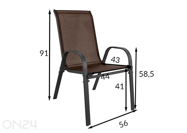Puutarhatuolien sarja 2 kpl, ruskea/musta mitat