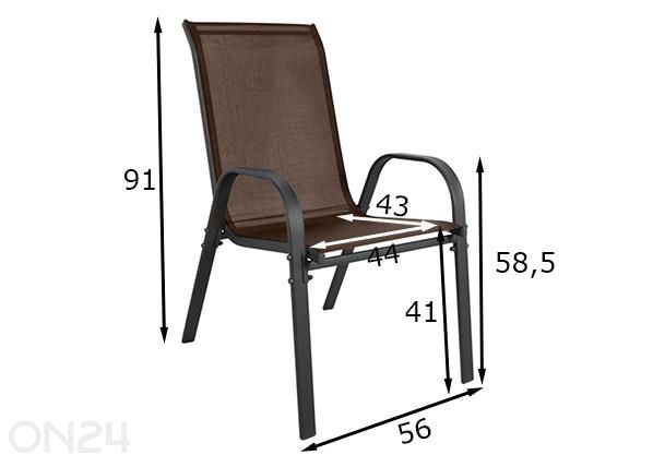 Puutarhatuolien setti 4 kpl mitat