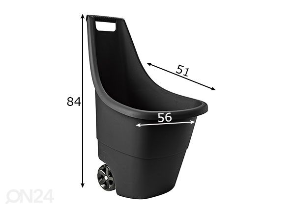 Puutarhavaunu Keter Easy Go Breeze 50 L, musta mitat