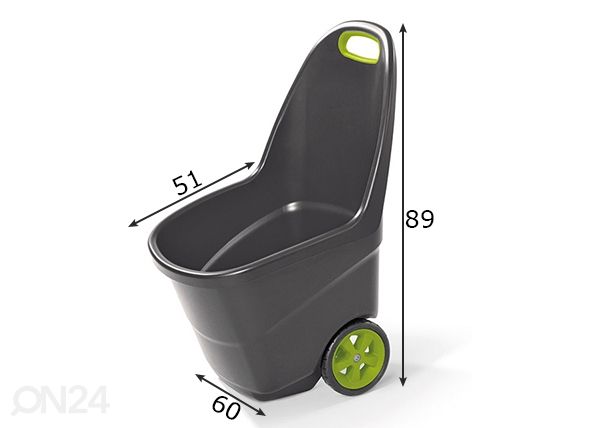 Puutarhavaunu Keter Easy Go XL 62 L, antratsiitti mitat